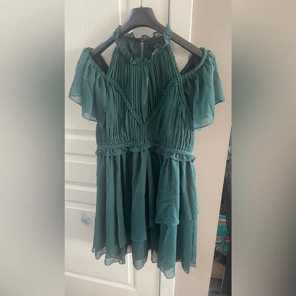 Nwt TED BAKER LONDON  dark green rope detail mini dress size 4 ~ UK 14 ~ L - Picture 9 of 10